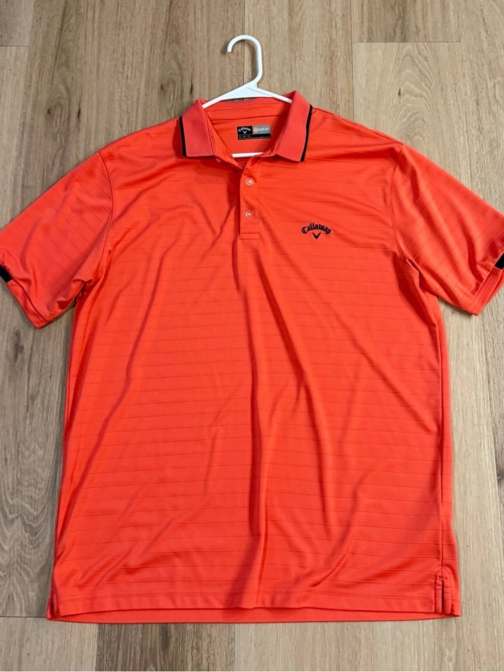 Callaway Opti-Dri Men’s Orange Striped Golf Performance Polo size XL